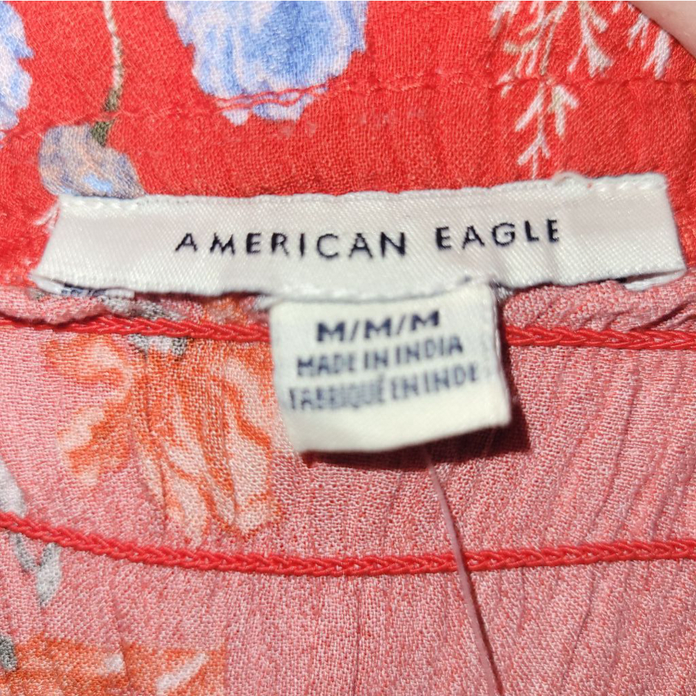 Women's American Eagle Floral Jumpsuit Size M Red - Picture 5 of 10